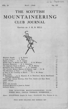SMCJ Number 139 - Vol 24 - May 1948 cover